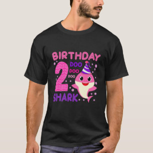 Camiseta Crianças Tubarão-Bebê Doo, segundo aniversário