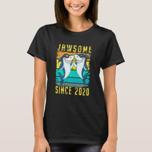 Camiseta Crianças Tubarão primeiro aniversario De 1 Ano Jaw