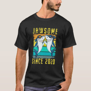 Camiseta Crianças Tubarão primeiro aniversario De 1 Ano Jaw