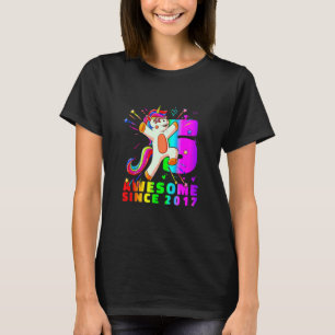 Camiseta Crianças Unicorn 5 Aniversário 5 Anos Incrível des