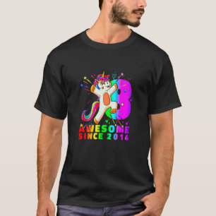 Camiseta Crianças Unicórn 8 Aniversário 8 Anos Incrível des