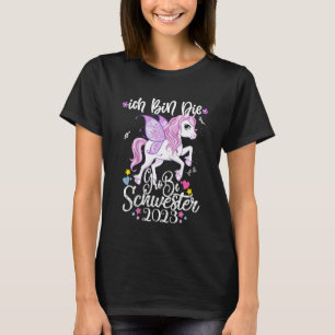 Camiseta Crianças Unicorn Caixa Ich Die Große Schwester Gir