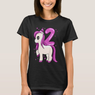 Camiseta Crianças Unicórnio 2 Anos Aniversário