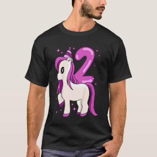Camiseta Crianças Unicórnio 2 Anos Aniversário
