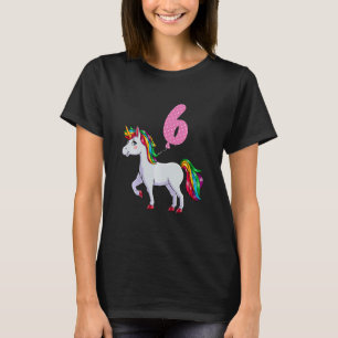 Camiseta Crianças Unicórnio Com 6 Balão Aniversário
