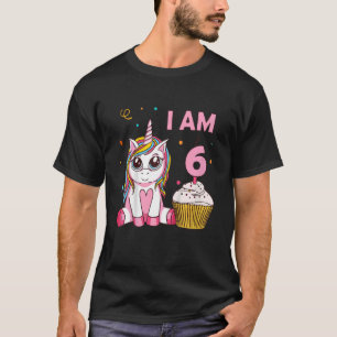 Camiseta Crianças Unicórnio Criatura mítica I Am 6 anos b