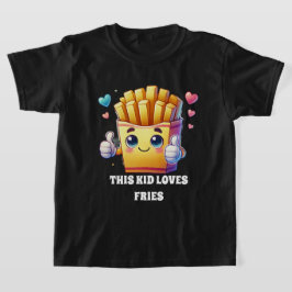 Camiseta Crianças unisex amam batatas fritas adicionam text