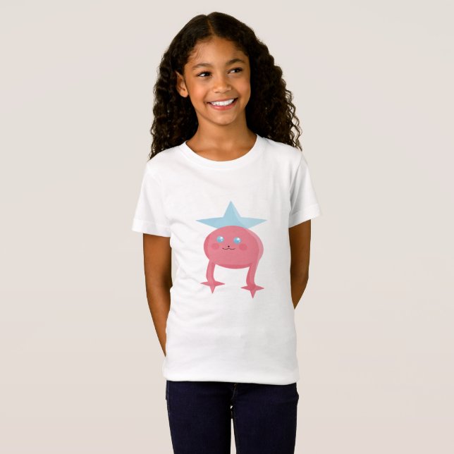 Camiseta Crianças utilantes Design de arte fada rosa azul (Frente Completa)