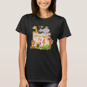 Camiseta Crianças Vamos ficar selvagens, eu tenho 4 anos, Z