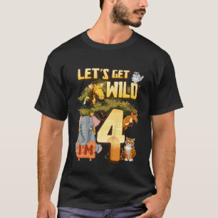 Camiseta Crianças Vamos Sejam Selvagens Sou 4 Animais do Zo