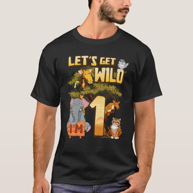 Camiseta Crianças Vamos sejam selvagens sou um animal do zo (Frente)