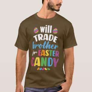 Camiseta Crianças vão trocar o irmão por Páscoa doce Engraç