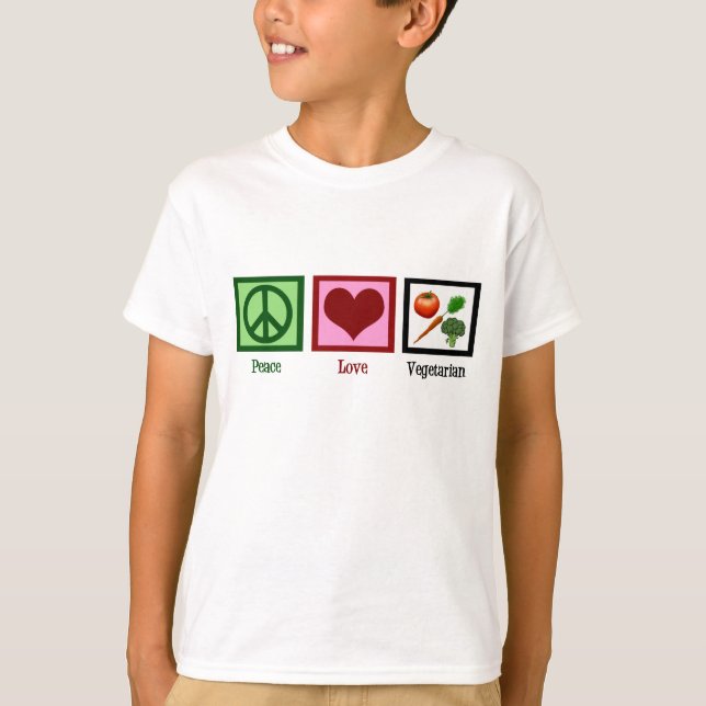 Camiseta Crianças Vegetais do Peace Love (Frente)