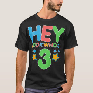 Camiseta Crianças Vejam quem tem 3 anos Cartoon