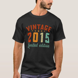Camiseta Crianças Vintage 2015 8 anos Retro 8º aniversário