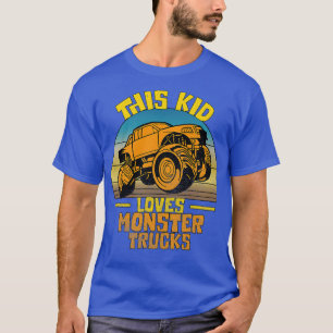 Camiseta Crianças Vintage Este Miúdo Adora Monster Trucks G