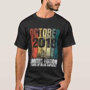 Camiseta Crianças Vintage Outubro De 2018 Bday Oferece Pre