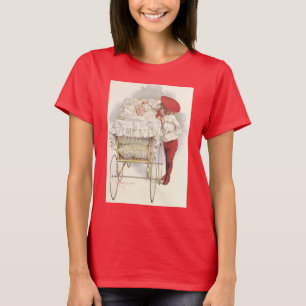 Camiseta Crianças Vitorianas Antigas, Criança e Bebê no Car