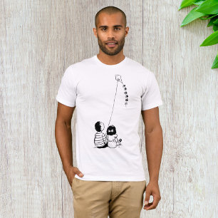Camiseta Crianças Voando Papagaio Silhueta