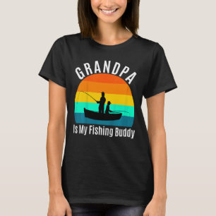 Camiseta Crianças Vovô É O Meu Vovô Pescado Divertido Amigo