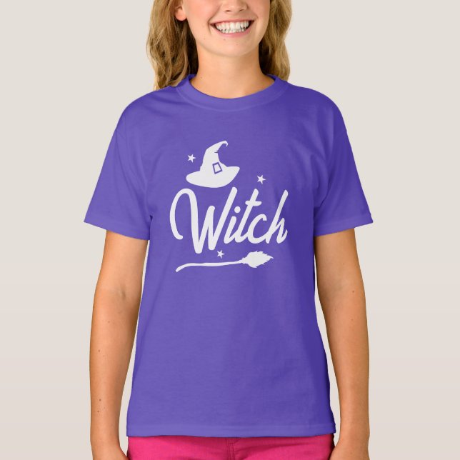 Camiseta Crianças Wicked Witten Halloween T-Shirt, Chapéu (Frente)