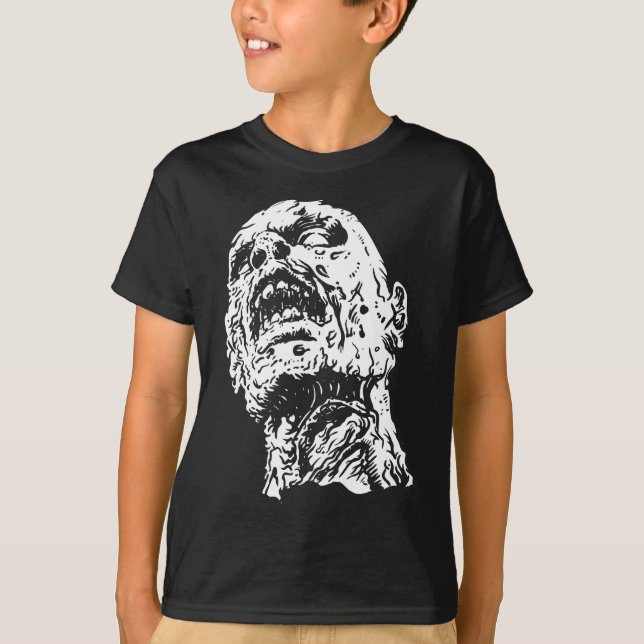 Camiseta Crianças Zombie Tshirt do Horror - Morto Andando (Frente)