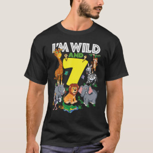 Camiseta Crianças Zoo Safari Trip 7 Festa de aniversário Es