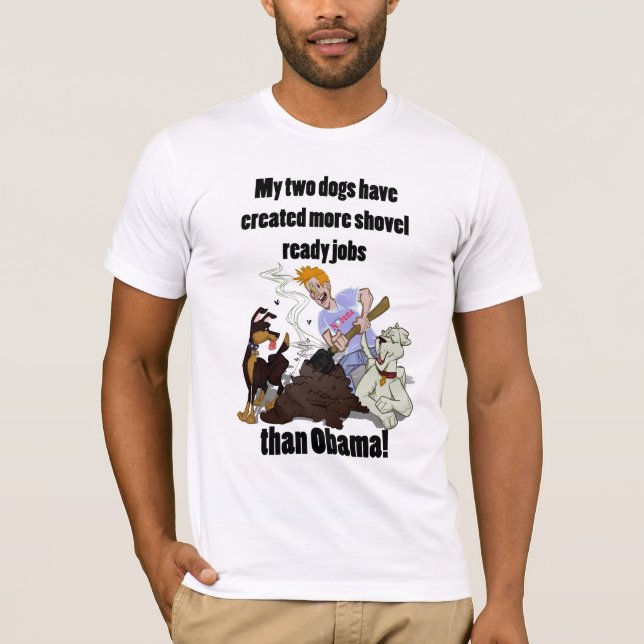 Camiseta Criando trabalhos prontos da pá - NObama (Frente)