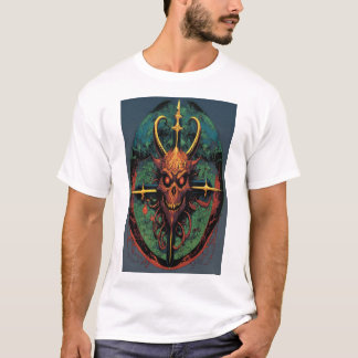 Camiseta Criando um título para uma t-shirt com um crânio w