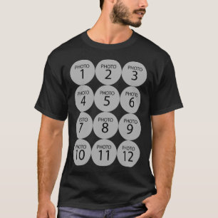 Camiseta Criar COLAGEM DE FOTOS REDONDA DO modelo 12 Origin