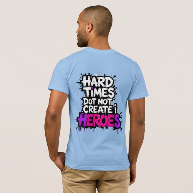 Camiseta Criar Heróis Tipográficos de Gradiente Vibrante  (Parte Traseira Completa)