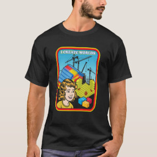 Camiseta Criar Mundos Engenheiro Mestre Construtor Construç