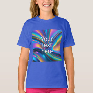Camiseta criar o holograma luminoso do autocolante de texto