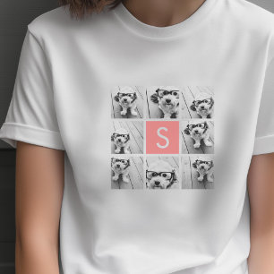 Camiseta Criar seu próprio monograma do costume da colagem