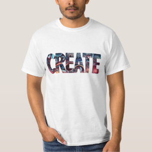 Camiseta CRIAR Tipografia Art - Letra Bold Abstrato Swirl