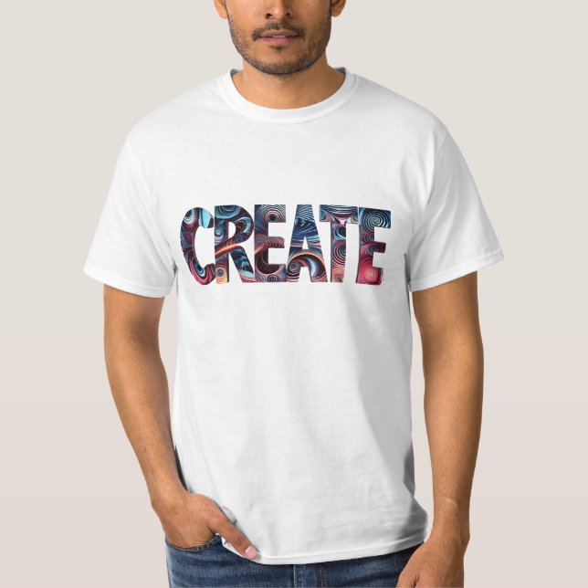 Camiseta CRIAR Tipografia Art - Letra Bold Abstrato Swirl (Frente)
