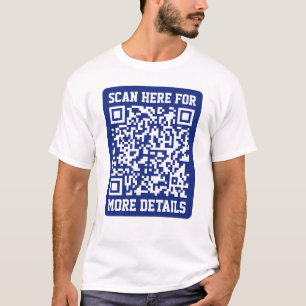 Camiseta Criar um código de QR digitalizável   Marinho Azul