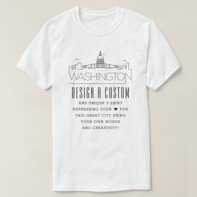 Camiseta Criar Uma Ameaça Personalizada De Washington DC (Frente do Design)