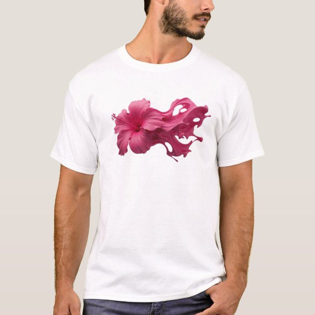 CAMISETA CRIATIVA COM ESTAMPA DE FLOR ABSTRATA 6 (Frente)