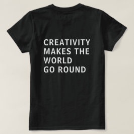 Camiseta Criatividade Citando Tipografia Branca Impressão