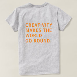 Camiseta Criatividade Citando Tipografia Laranja Impressão