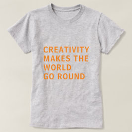 Camiseta Criatividade criativa cita Cinza de tipografia lar