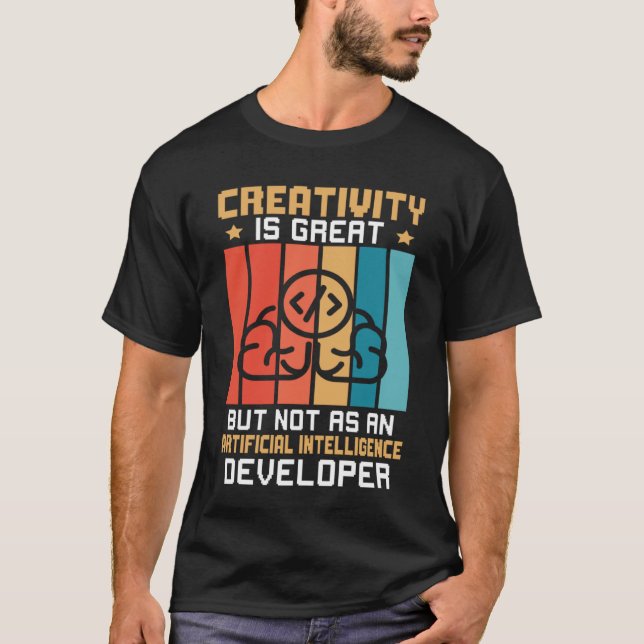 Camiseta Criatividade Não Como Inteligência Artificial Dese (Frente)