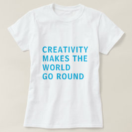 Camiseta Criatividade - Slogan Cita Tipografia Azul