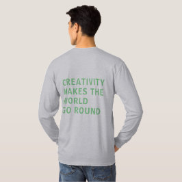 Camiseta Criatividade - Slogan Cita Tipografia Verde