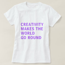 Camiseta Criatividade Slogan Citação Tipografia Roxa