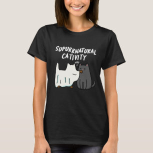 Camiseta Criatividade Su-Purr-Natural Funny Cat Pun Dark BG