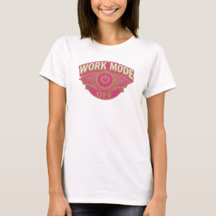 Camiseta Criativo Vermelho MODO TRABALHO DESLIGADO Impressã