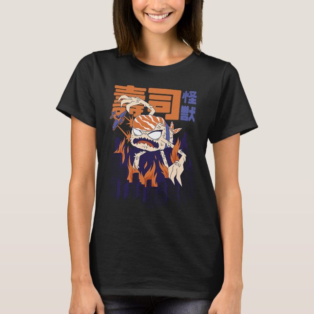 Camiseta Criatura asiática japonesa assustadora (Frente)