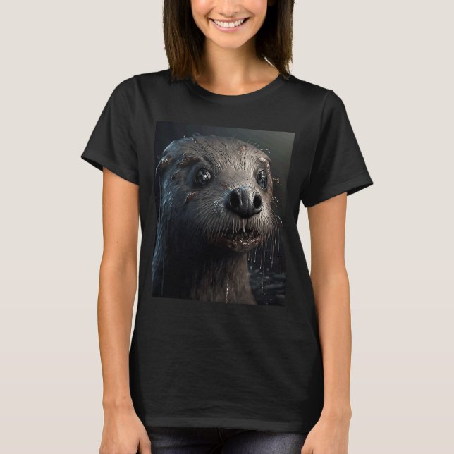 Camiseta Criatura "Crepável" "Spooky Zombie Otter 2" (Frente)